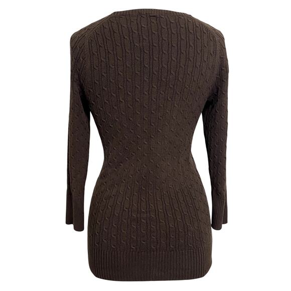 Beautiful VIntage 2000's Gap Brown Autumn Cable Knit Sweater - Picture 12 of 14
